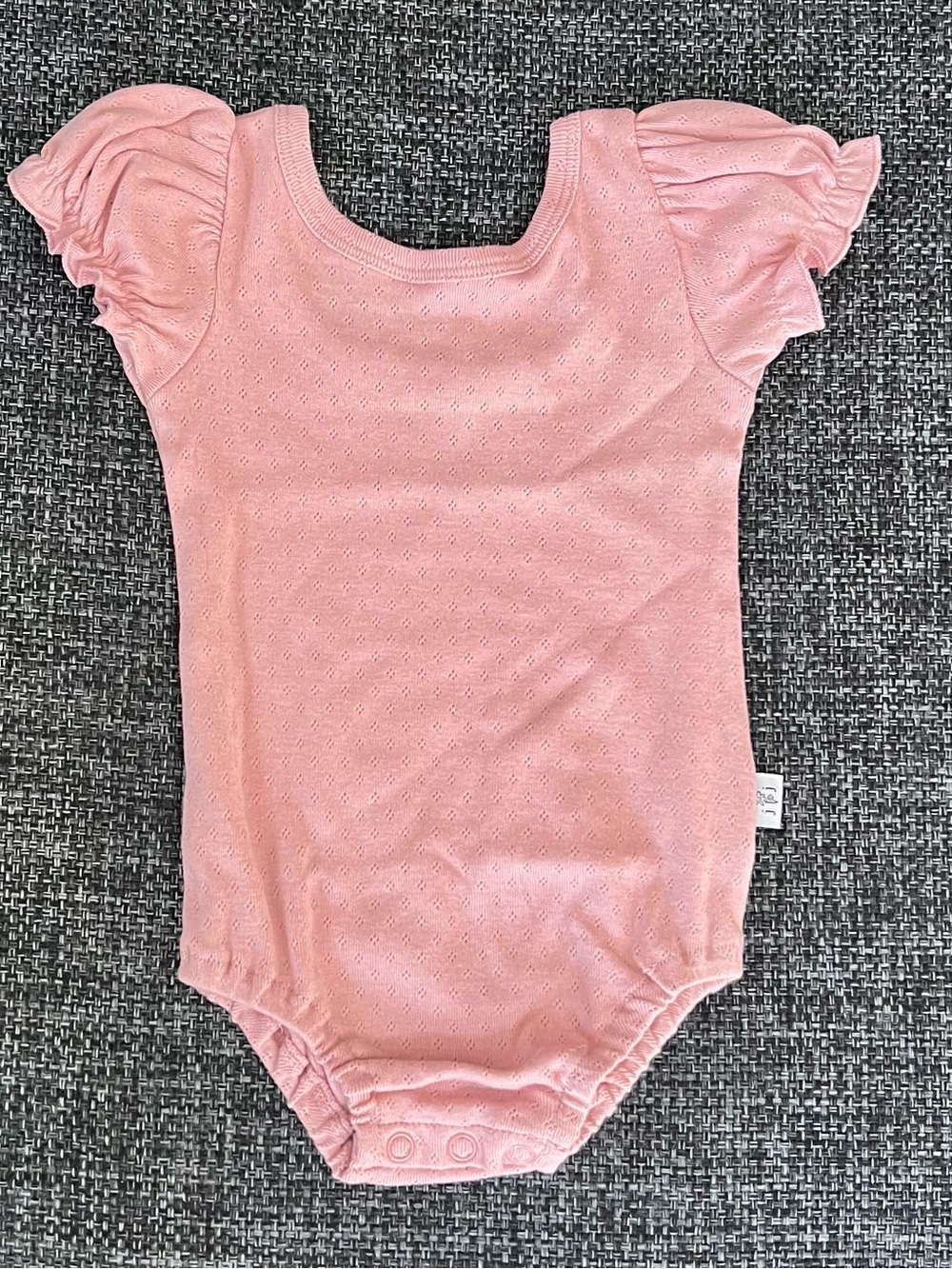 Jane + Jo Girls Petite Ruffle Sleeve Rose Mauve Pointelle Bodysuit Size 12-18